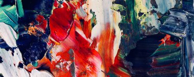 Renkli soyut resim arkaplanı. Modern motif görsel sanat. Yağ renkli yoğun bir karışım. Moda el boyama bezi. Moda poster kağıdı için tuval üzerindeki fırça darbelerini boya