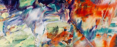 Renkli soyut resim arkaplanı. Modern motif görsel sanat. Yağ renkli yoğun bir karışım. Moda el boyama bezi. Moda poster kağıdı için tuval üzerindeki fırça darbelerini boya