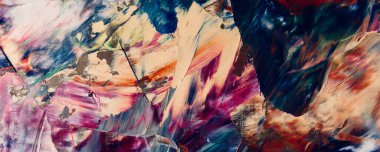 Renkli soyut resim arkaplanı. Modern motif görsel sanat. Yağ renkli yoğun bir karışım. Moda el boyama bezi. Moda poster kağıdı için tuval üzerindeki fırça darbelerini boya