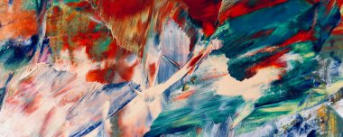 Renkli soyut resim arkaplanı. Modern motif görsel sanat. Yağ renkli yoğun bir karışım. Moda el boyama bezi. Moda poster kağıdı için tuval üzerindeki fırça darbelerini boya