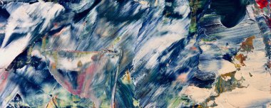 Renkli soyut resim arkaplanı. Modern motif görsel sanat. Yağ renkli yoğun bir karışım. Moda el boyama bezi. Moda poster kağıdı için tuval üzerindeki fırça darbelerini boya