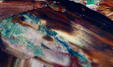 Renkli soyut resim arkaplanı. Modern motif görsel sanat. Yağ renkli yoğun bir karışım. Moda el boyama bezi. Moda poster kağıdı için tuval üzerindeki fırça darbelerini boya