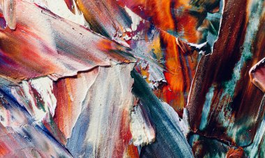 Renkli soyut resim arkaplanı. Modern motif görsel sanat. Yağ renkli yoğun bir karışım. Moda el boyama bezi. Moda poster kağıdı için tuval üzerindeki fırça darbelerini boya