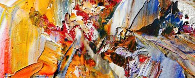 Renkli soyut resim arkaplanı. Modern motif görsel sanat. Yağ renkli yoğun bir karışım. Moda el boyama bezi. Moda poster kağıdı için tuval üzerindeki fırça darbelerini boya