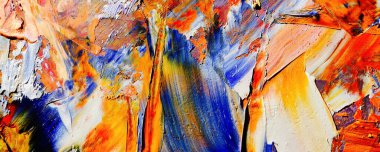 Renkli soyut resim arkaplanı. Modern motif görsel sanat. Yağ renkli yoğun bir karışım. Moda el boyama bezi. Moda poster kağıdı için tuval üzerindeki fırça darbelerini boya