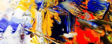 Renkli soyut resim arkaplanı. Modern motif görsel sanat. Yağ renkli yoğun bir karışım. Moda el boyama bezi. Moda poster kağıdı için tuval üzerindeki fırça darbelerini boya