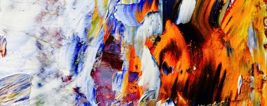 Renkli soyut resim arkaplanı. Modern motif görsel sanat. Yağ renkli yoğun bir karışım. Moda el boyama bezi. Moda poster kağıdı için tuval üzerindeki fırça darbelerini boya