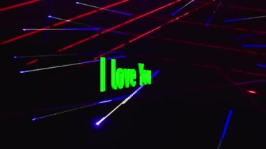 Mesajını seviyorum. Renkli sahne ışığı arkaplanı