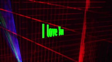 Mesajını seviyorum. Renkli sahne ışığı arkaplanı