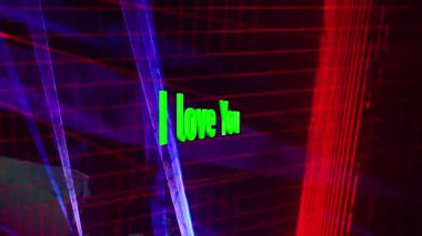 Mesajını seviyorum. Renkli sahne ışığı arkaplanı