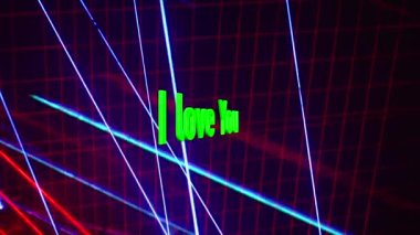 Mesajını seviyorum. Renkli sahne ışığı arkaplanı