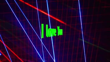 Mesajını seviyorum. Renkli sahne ışığı arkaplanı