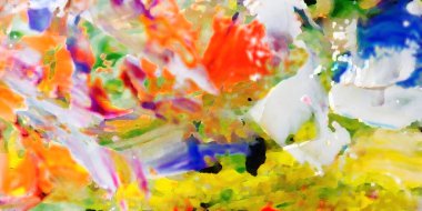 Renkli soyut resim arkaplanı. Modern motif görsel sanat. Yağ renkli yoğun bir karışım. Moda el boyama bezi. Moda poster kağıdı için tuval üzerindeki fırça darbelerini boya