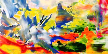 Renkli soyut resim arkaplanı. Modern motif görsel sanat. Yağ renkli yoğun bir karışım. Moda el boyama bezi. Moda poster kağıdı için tuval üzerindeki fırça darbelerini boya