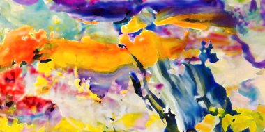 Renkli soyut resim arkaplanı. Modern motif görsel sanat. Yağ renkli yoğun bir karışım. Moda el boyama bezi. Moda poster kağıdı için tuval üzerindeki fırça darbelerini boya