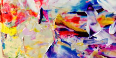 Renkli soyut resim arkaplanı. Modern motif görsel sanat. Yağ renkli yoğun bir karışım. Moda el boyama bezi. Moda poster kağıdı için tuval üzerindeki fırça darbelerini boya