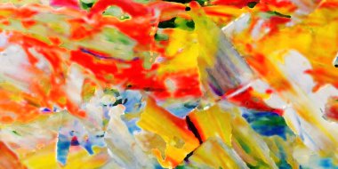 Renkli soyut resim arkaplanı. Modern motif görsel sanat. Yağ renkli yoğun bir karışım. Moda el boyama bezi. Moda poster kağıdı için tuval üzerindeki fırça darbelerini boya