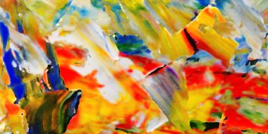 Renkli soyut resim arkaplanı. Modern motif görsel sanat. Yağ renkli yoğun bir karışım. Moda el boyama bezi. Moda poster kağıdı için tuval üzerindeki fırça darbelerini boya