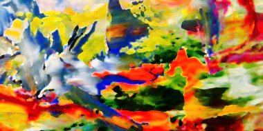 Renkli soyut resim arkaplanı. Modern motif görsel sanat. Yağ renkli yoğun bir karışım. Moda el boyama bezi. Moda poster kağıdı için tuval üzerindeki fırça darbelerini boya