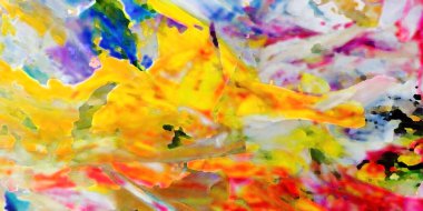 Renkli soyut resim arkaplanı. Modern motif görsel sanat. Yağ renkli yoğun bir karışım. Moda el boyama bezi. Moda poster kağıdı için tuval üzerindeki fırça darbelerini boya