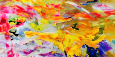 Renkli soyut resim arkaplanı. Modern motif görsel sanat. Yağ renkli yoğun bir karışım. Moda el boyama bezi. Moda poster kağıdı için tuval üzerindeki fırça darbelerini boya
