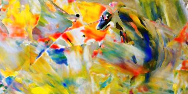 Renkli soyut resim arkaplanı. Modern motif görsel sanat. Yağ renkli yoğun bir karışım. Moda el boyama bezi. Moda poster kağıdı için tuval üzerindeki fırça darbelerini boya