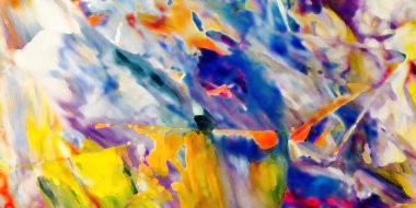 Renkli soyut resim arkaplanı. Modern motif görsel sanat. Yağ renkli yoğun bir karışım. Moda el boyama bezi. Moda poster kağıdı için tuval üzerindeki fırça darbelerini boya