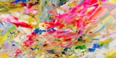 Renkli soyut resim arkaplanı. Modern motif görsel sanat. Yağ renkli yoğun bir karışım. Moda el boyama bezi. Moda poster kağıdı için tuval üzerindeki fırça darbelerini boya