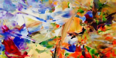 Renkli soyut resim arkaplanı. Modern motif görsel sanat. Yağ renkli yoğun bir karışım. Moda el boyama bezi. Moda poster kağıdı için tuval üzerindeki fırça darbelerini boya