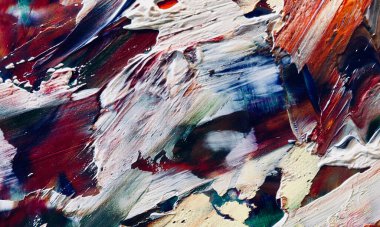 Renkli soyut resim arkaplanı. Modern motif görsel sanat. Yağ renkli yoğun bir karışım. Moda el boyama bezi. Moda poster kağıdı için tuval üzerindeki fırça darbelerini boya