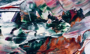 Renkli soyut resim arkaplanı. Modern motif görsel sanat. Yağ renkli yoğun bir karışım. Moda el boyama bezi. Moda poster kağıdı için tuval üzerindeki fırça darbelerini boya