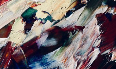 Renkli soyut resim arkaplanı. Modern motif görsel sanat. Yağ renkli yoğun bir karışım. Moda el boyama bezi. Moda poster kağıdı için tuval üzerindeki fırça darbelerini boya