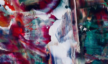 Renkli soyut resim arkaplanı. Modern motif görsel sanat. Yağ renkli yoğun bir karışım. Moda el boyama bezi. Moda poster kağıdı için tuval üzerindeki fırça darbelerini boya