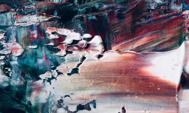 Renkli soyut resim arkaplanı. Modern motif görsel sanat. Yağ renkli yoğun bir karışım. Moda el boyama bezi. Moda poster kağıdı için tuval üzerindeki fırça darbelerini boya