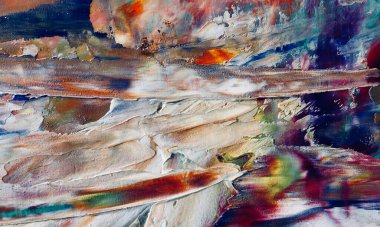 Renkli soyut resim arkaplanı. Modern motif görsel sanat. Yağ renkli yoğun bir karışım. Moda el boyama bezi. Moda poster kağıdı için tuval üzerindeki fırça darbelerini boya