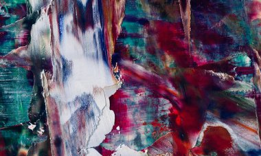 Renkli soyut resim arkaplanı. Modern motif görsel sanat. Yağ renkli yoğun bir karışım. Moda el boyama bezi. Moda poster kağıdı için tuval üzerindeki fırça darbelerini boya