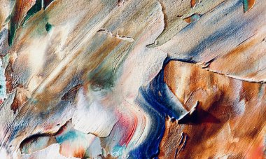 Renkli soyut resim arkaplanı. Modern motif görsel sanat. Yağ renkli yoğun bir karışım. Moda el boyama bezi. Moda poster kağıdı için tuval üzerindeki fırça darbelerini boya