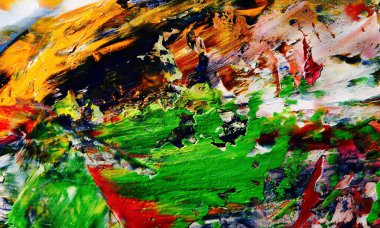 Renkli soyut resim arkaplanı. Modern motif görsel sanat. Yağ renkli yoğun bir karışım. Moda el boyama bezi. Moda poster kağıdı için tuval üzerindeki fırça darbelerini boya