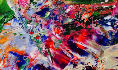 Renkli soyut resim arkaplanı. Modern motif görsel sanat. Yağ renkli yoğun bir karışım. Moda el boyama bezi. Moda poster kağıdı için tuval üzerindeki fırça darbelerini boya