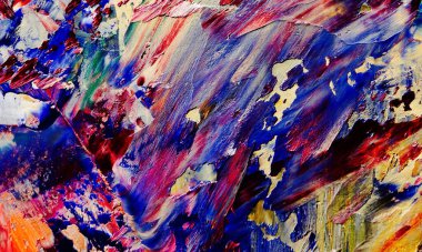 Renkli soyut resim arkaplanı. Modern motif görsel sanat. Yağ renkli yoğun bir karışım. Moda el boyama bezi. Moda poster kağıdı için tuval üzerindeki fırça darbelerini boya