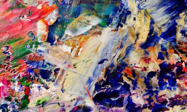 Renkli soyut resim arkaplanı. Modern motif görsel sanat. Yağ renkli yoğun bir karışım. Moda el boyama bezi. Moda poster kağıdı için tuval üzerindeki fırça darbelerini boya