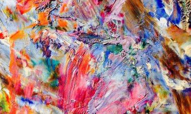 Renkli soyut resim arkaplanı. Modern motif görsel sanat. Yağ renkli yoğun bir karışım. Moda el boyama bezi. Moda poster kağıdı için tuval üzerindeki fırça darbelerini boya