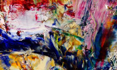Renkli soyut resim arkaplanı. Modern motif görsel sanat. Yağ renkli yoğun bir karışım. Moda el boyama bezi. Moda poster kağıdı için tuval üzerindeki fırça darbelerini boya