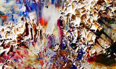Renkli soyut resim arkaplanı. Modern motif görsel sanat. Yağ renkli yoğun bir karışım. Moda el boyama bezi. Moda poster kağıdı için tuval üzerindeki fırça darbelerini boya