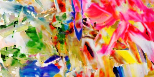 Renkli soyut resim arkaplanı. Modern motif görsel sanat. Yağ renkli yoğun bir karışım. Moda el boyama bezi. Moda poster kağıdı için tuval üzerindeki fırça darbelerini boya