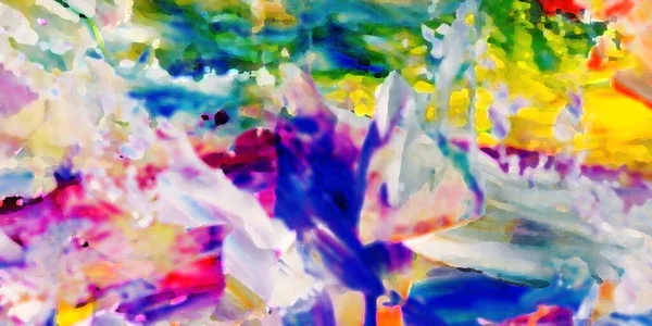 Renkli soyut resim arkaplanı. Modern motif görsel sanat. Yağ renkli yoğun bir karışım. Moda el boyama bezi. Moda poster kağıdı için tuval üzerindeki fırça darbelerini boya