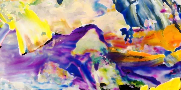 Renkli soyut resim arkaplanı. Modern motif görsel sanat. Yağ renkli yoğun bir karışım. Moda el boyama bezi. Moda poster kağıdı için tuval üzerindeki fırça darbelerini boya