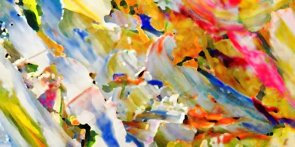 Renkli soyut resim arkaplanı. Modern motif görsel sanat. Yağ renkli yoğun bir karışım. Moda el boyama bezi. Moda poster kağıdı için tuval üzerindeki fırça darbelerini boya