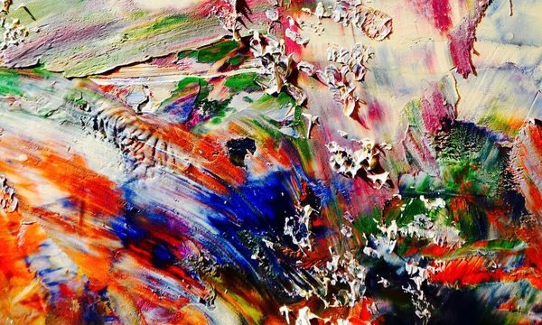 Renkli soyut resim arkaplanı. Modern motif görsel sanat. Yağ renkli yoğun bir karışım. Moda el boyama bezi. Moda poster kağıdı için tuval üzerindeki fırça darbelerini boya