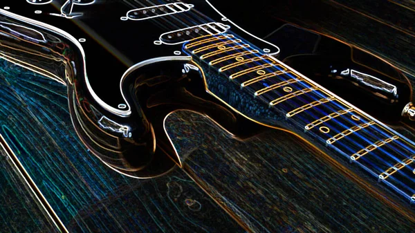 Electric Guitar Abstract Neon Light Wallpaper — Stock Photo, Image